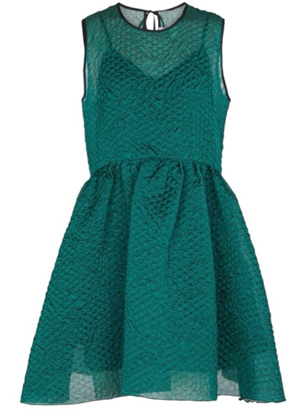 Victoria Beckham Silk-blend Cloque Minidress NWT Emerald Green